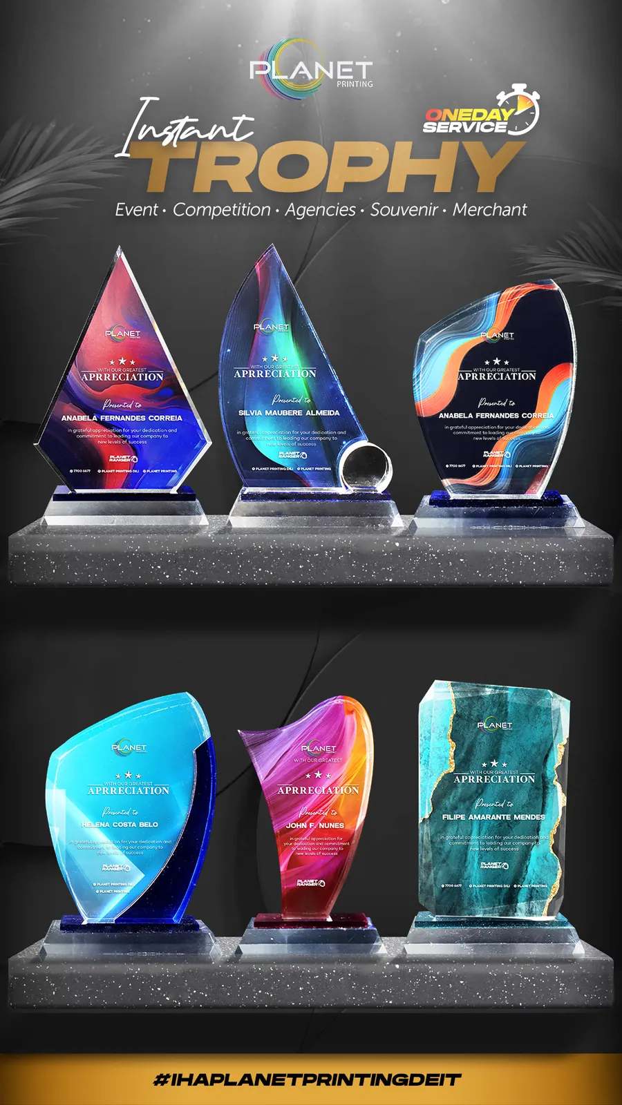 Acrylic Appreciation Award — example 2 by Planet Printing, Timor-Leste