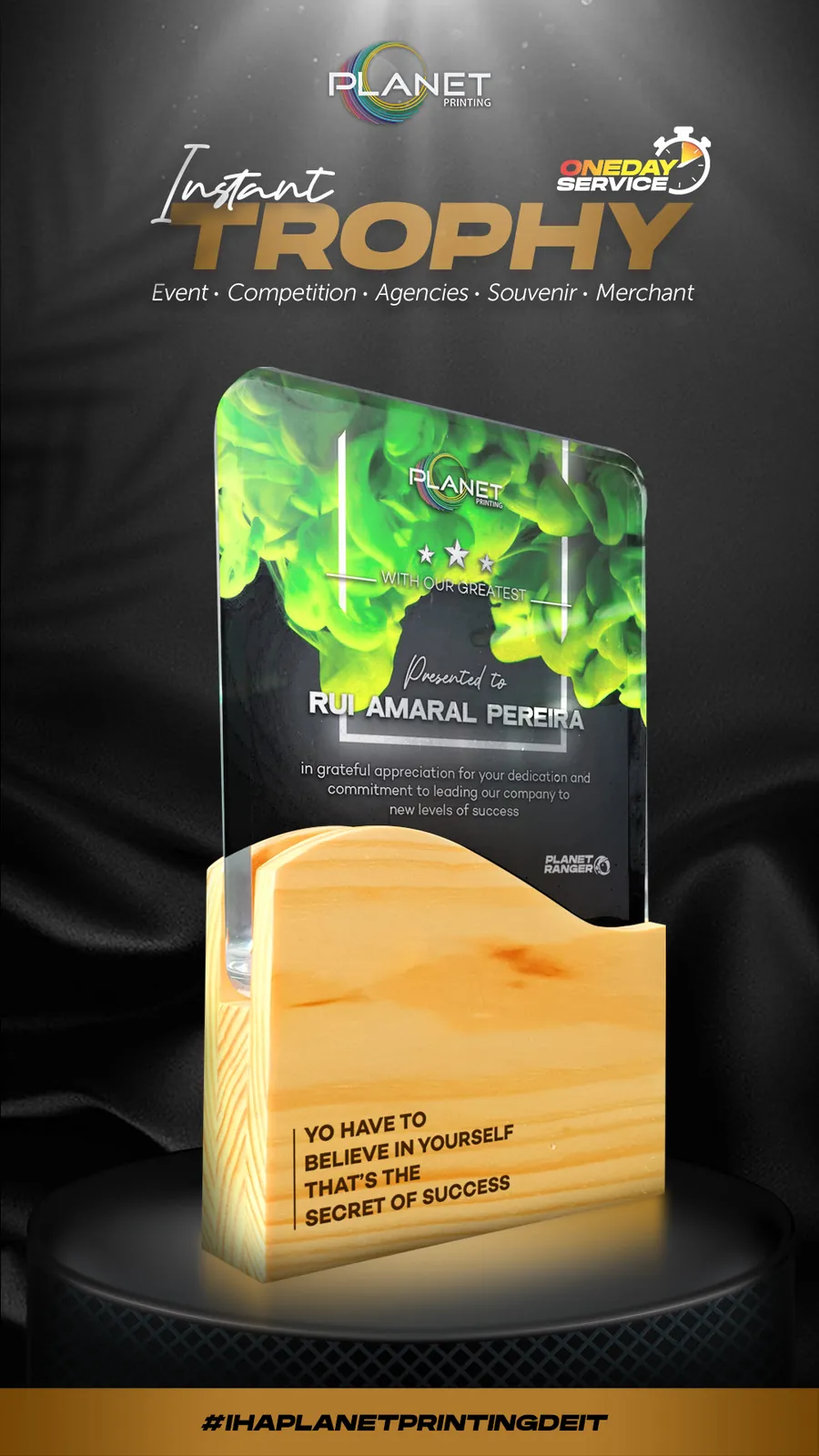 Acrylic Appreciation Award — example 4 by Planet Printing, Timor-Leste