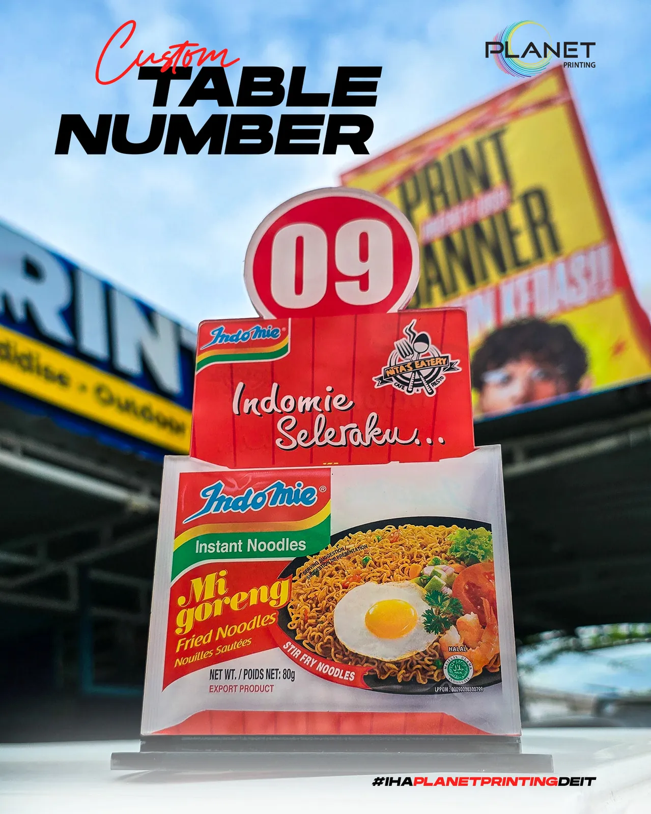 Acrylic Table Number — example 1 by Planet Printing, Timor-Leste