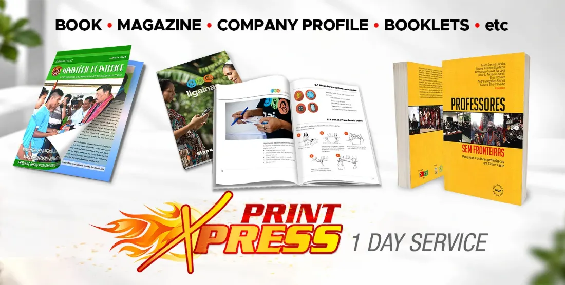 Books, magazines and booklets printed by Planet Printing in Dili
