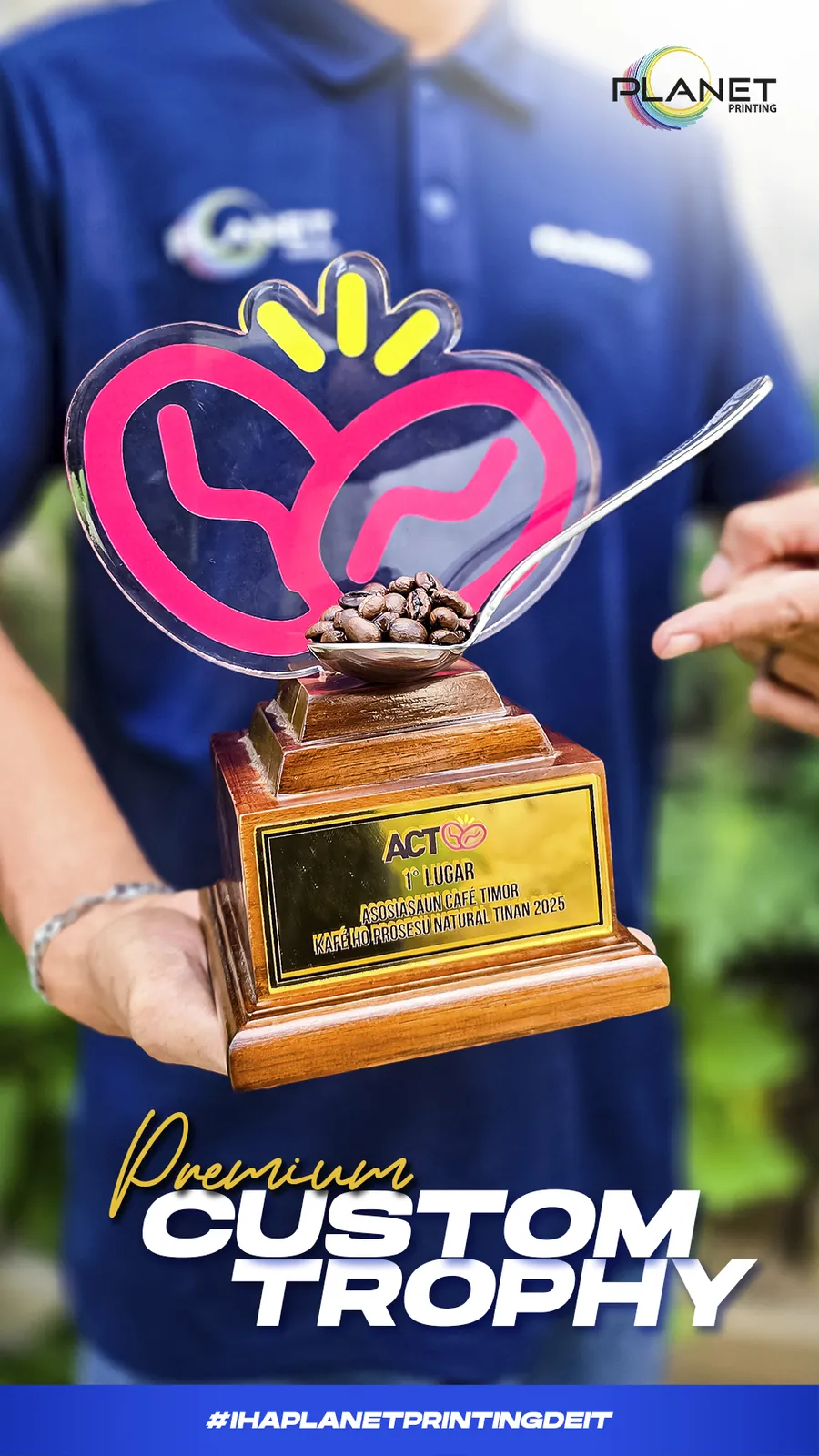Premium Custom Trophy — example 3 by Planet Printing, Timor-Leste