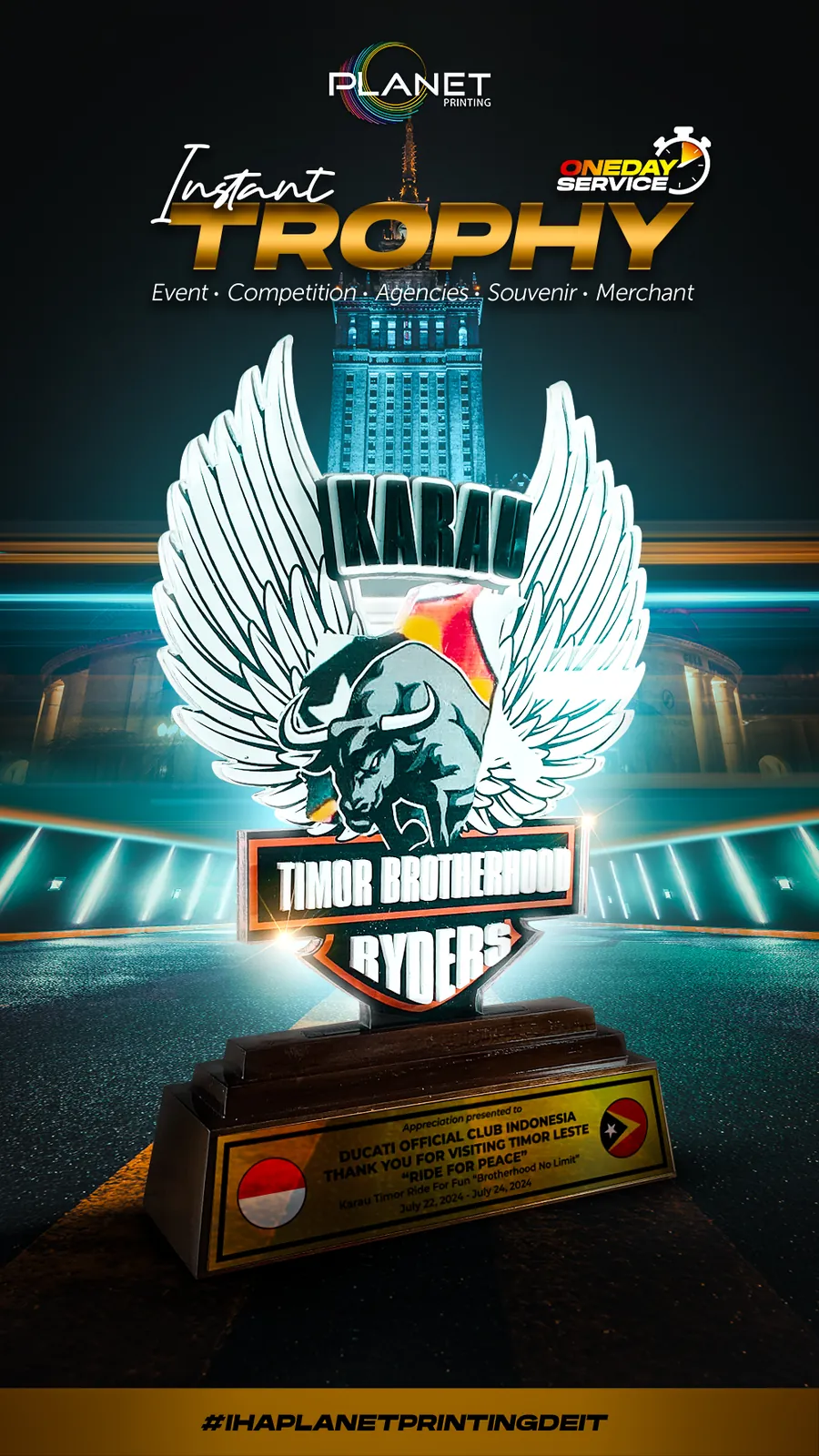 Premium Custom Trophy — example 5 by Planet Printing, Timor-Leste