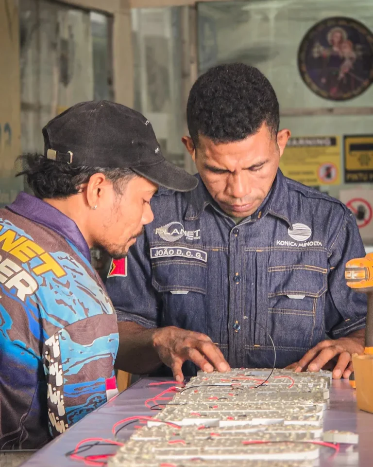 Letter fabrication in our workshop — Planet Printing, Dili